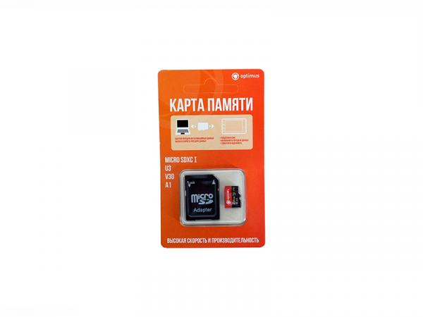 Карта памяти с адаптером Optimus MicroSDXC 256Gb - картинка 1